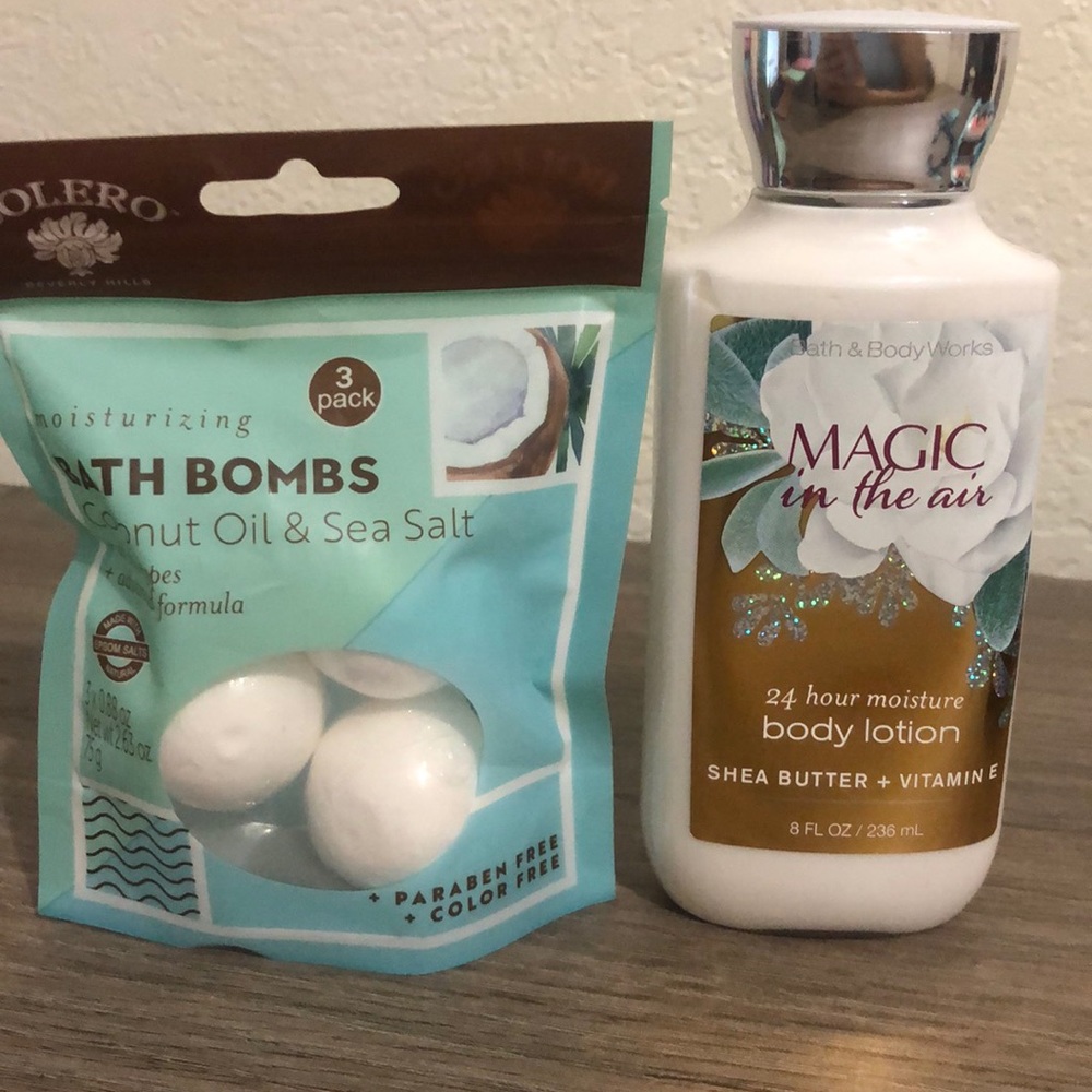 Beauty cream and bath bombs
